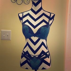 Victoria’s Secret Very Sexy Gray and Teal lace set